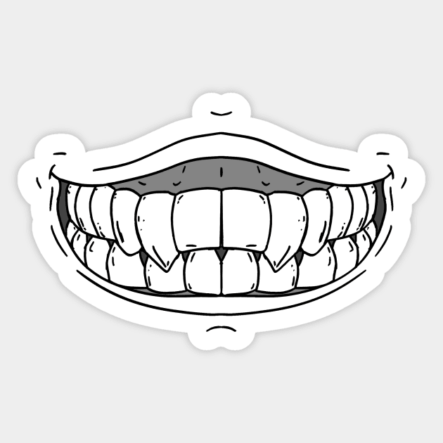 Smile More! (B&W teeth) Sticker by Adaser